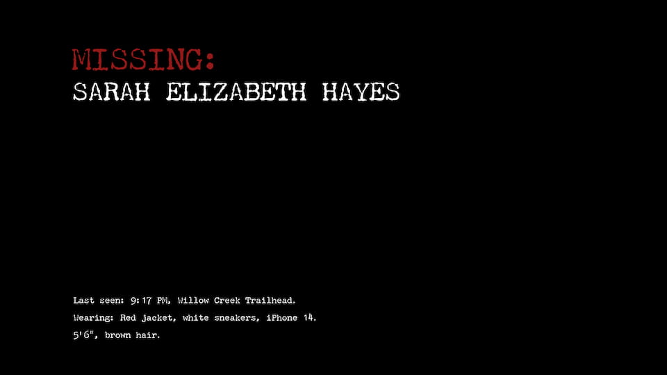 Text - Missing Person Layout