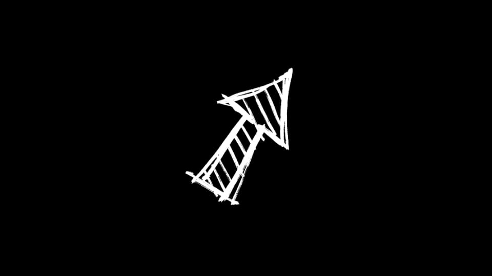 Arrow - Sketch Hatched Up Right