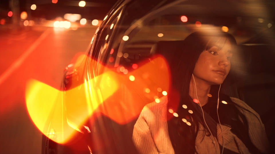 Light Leak - Amber Chevron Glow