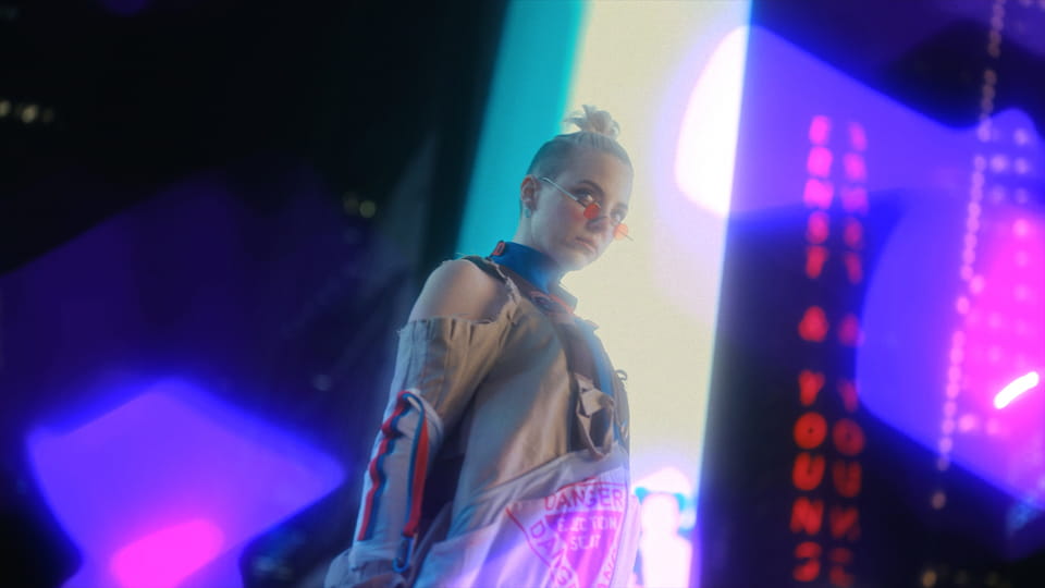 Light Leak - Neon Purple Blocks