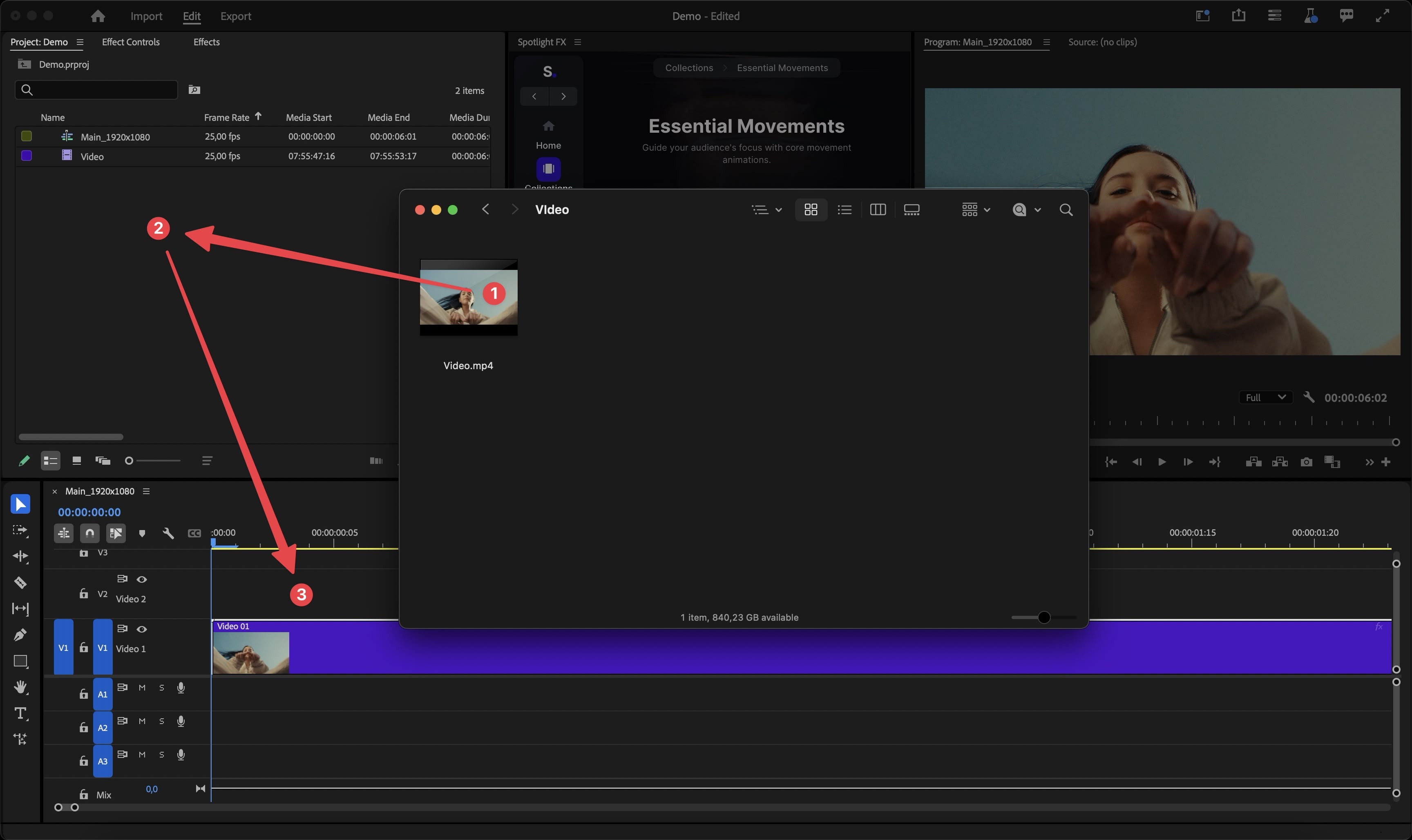 Importing File to Timeline in Premiere Pro