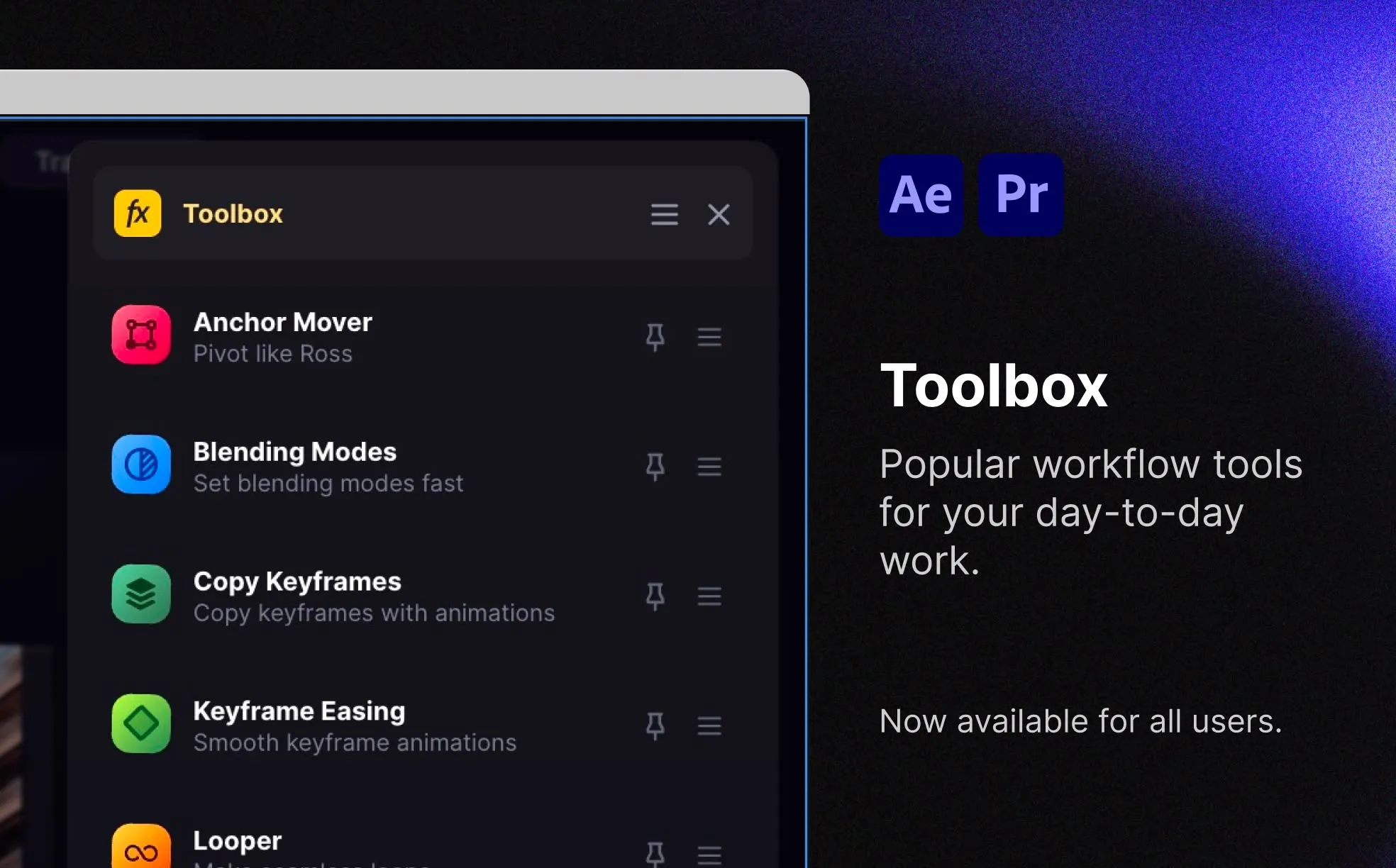 Toolbox Panel: Access Your Scripts and Tools Instantly